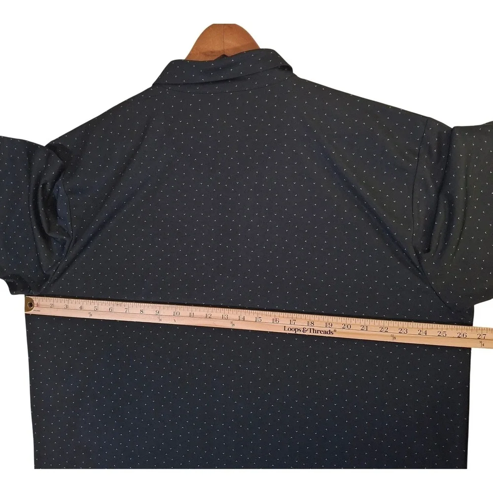 Callaway Opti-Dri Golf Polo Shirt Mens XXL Black Chevron Micro Print Performance